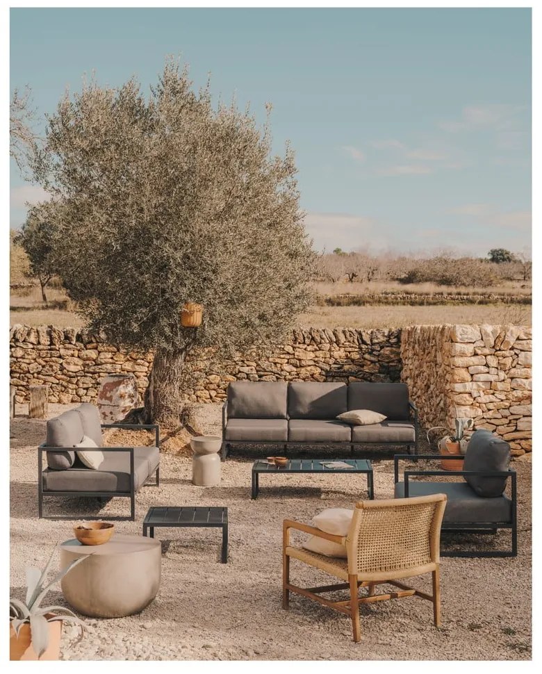 Ciemnoszara aluminiowa sofa ogrodowa Comova – Kave Home