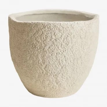 Doniczka Z Cementu Nuria Ø45 Cm - ↑40 Cm & Biała - Sklum