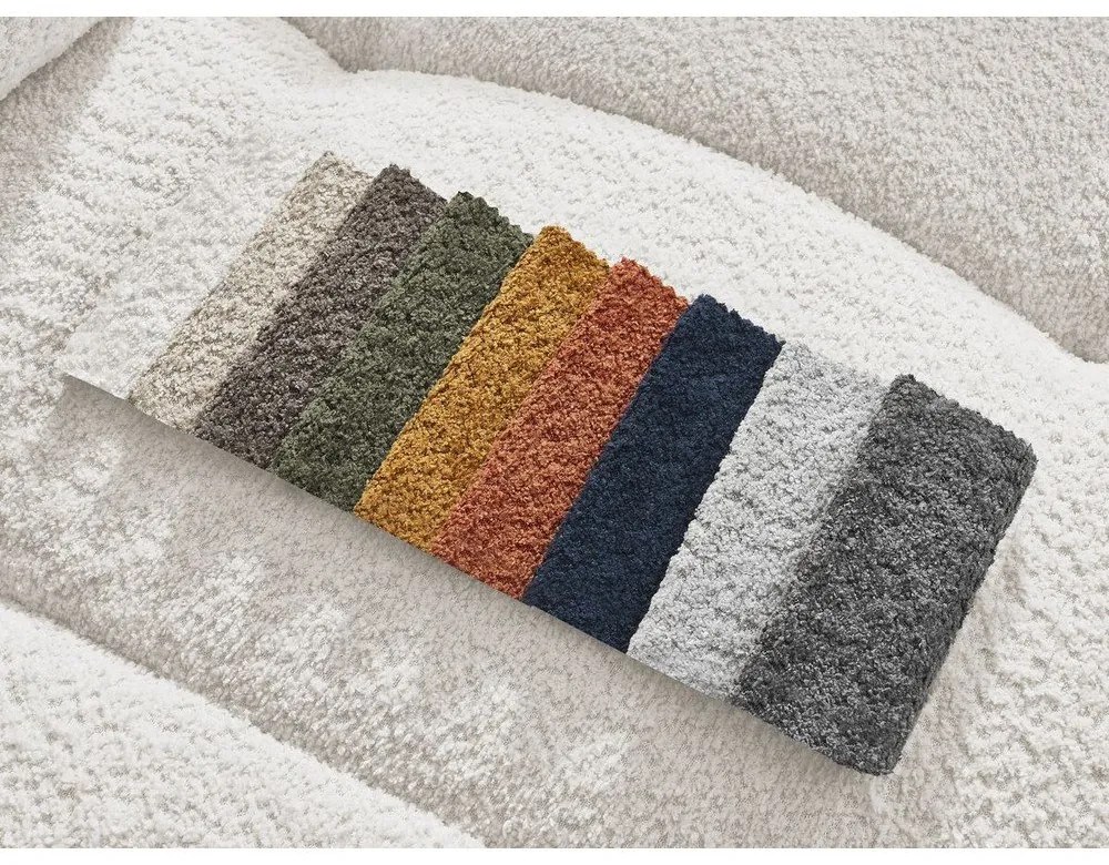 Biały podnóżek z materiału bouclé Roxelane – Bobochic Paris