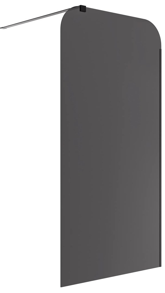 Ścianka prysznicowa WALK IN FIX grafitowa 8 mm MOLIS Grafit Square MASSI I Różne rozmiary : Kolor profili kabiny - czarny, Szerokość ścianki - 70 cm, Typ montażu - WALK in FIX (Do ściany)