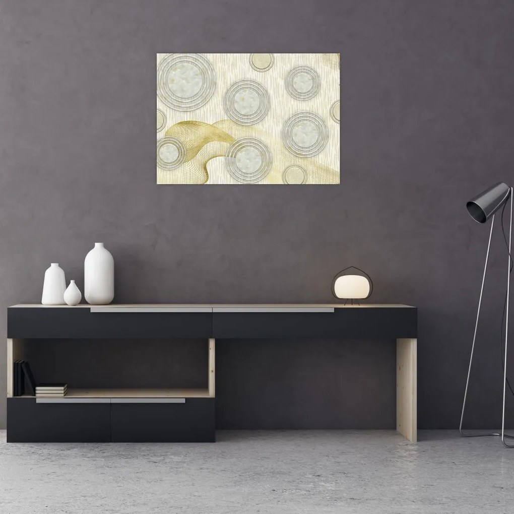 Obraz - Abstrakcja, marmurowe kręgi (70x50 cm)