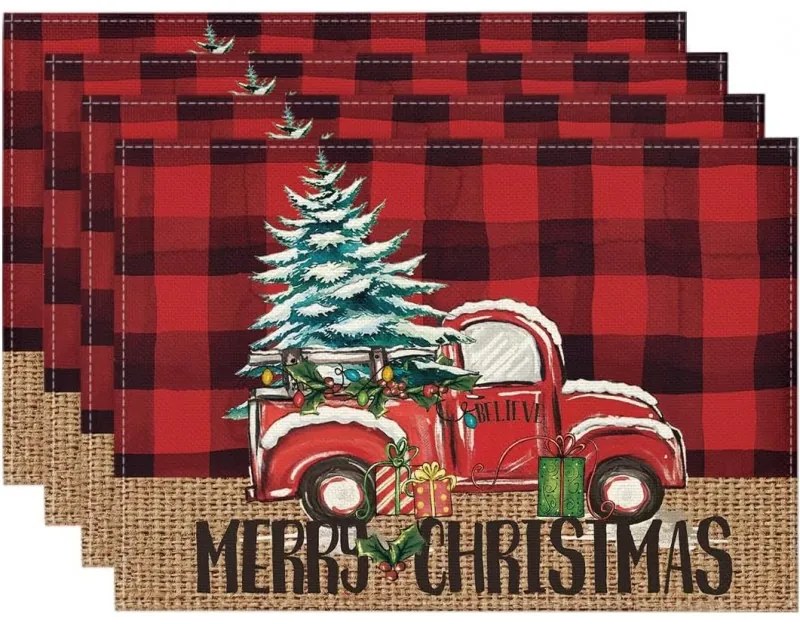 Świąteczna podkładka na stół MERRY CHRISTMAS 30x45 cm, czerwona