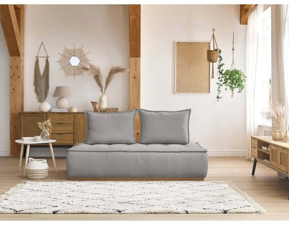 Jasnoszara sofa z tkaniny szenilowej 175 cm Elisa – Bobochic Paris