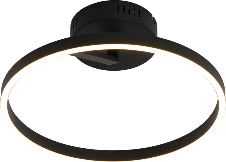 Designerska lampa sufitowa czarna z wbudowanym LED z 3-stopniowym ściemniaczem - Anello