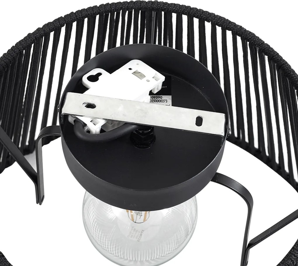Lampa sufitowa zewnętrzna Japandi z czarną liną IP54 - Jayla