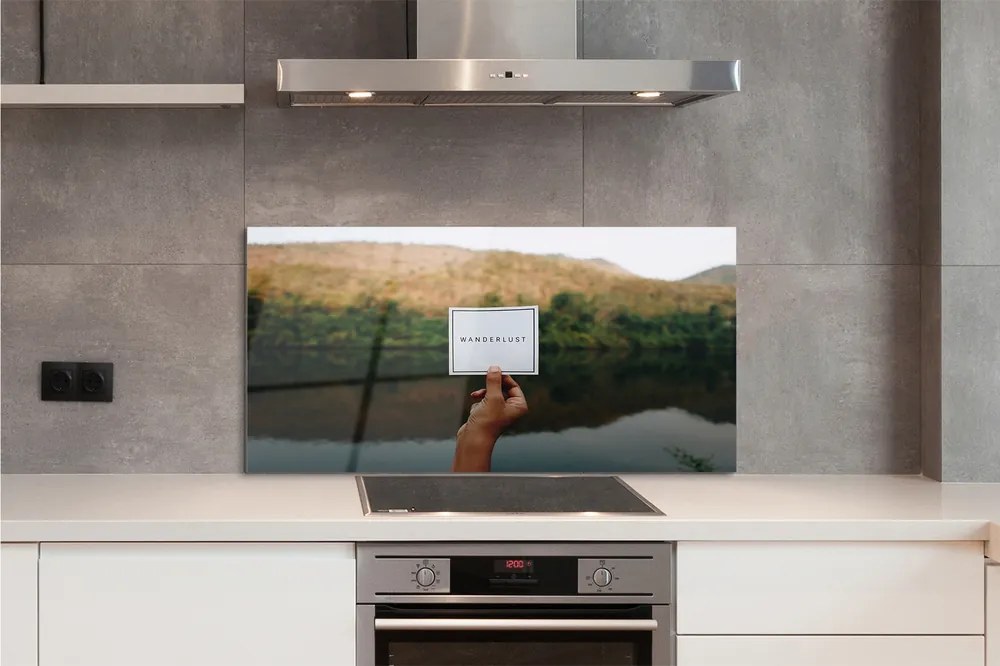 Szklany Panel Napis Panoramiczny w Dłoni