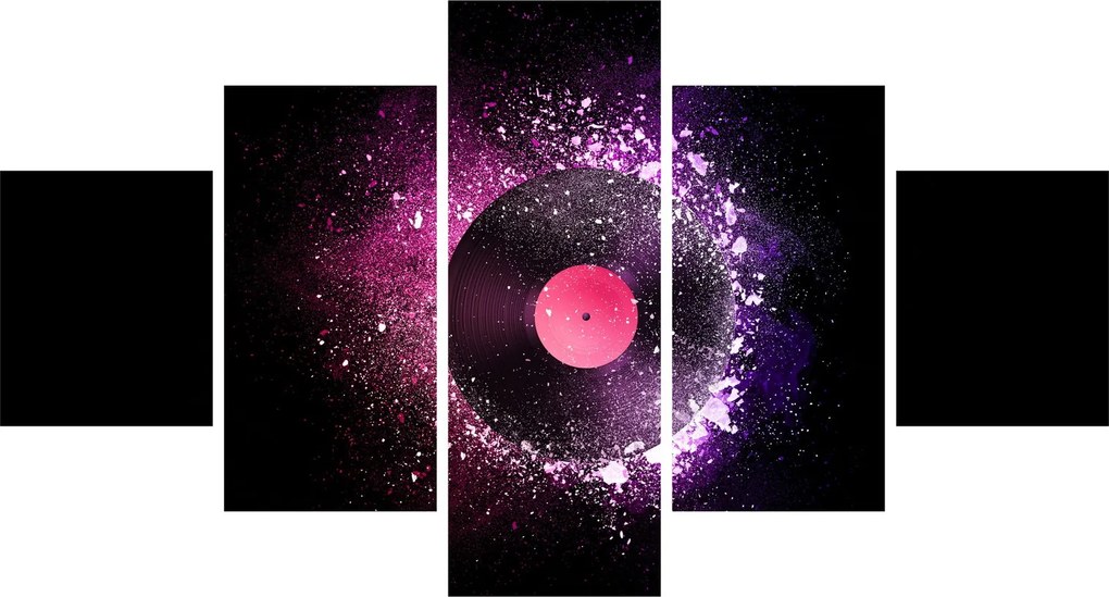 Obraz - Płyta winylowa w kolorze różowo-fioletowym (125x70 cm)