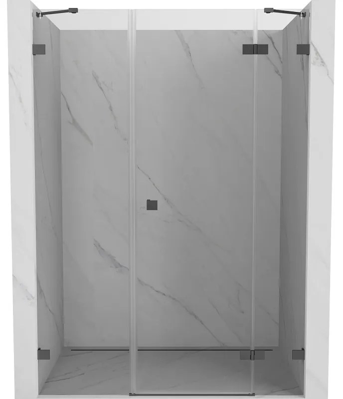 Mexen Lunar drzwi prysznicowe uchylne prawe 130 cm, transparent, gun metal - 834S-130-050-95-00-P