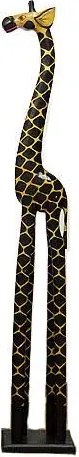 Drewniana Ghana żyrafa - ciemne drewno 28 x 18 x 150 cm