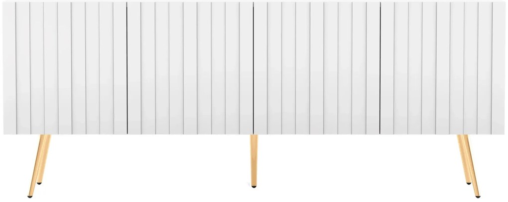 Biały stolik pod TV na złotych nóżkach C8-P29