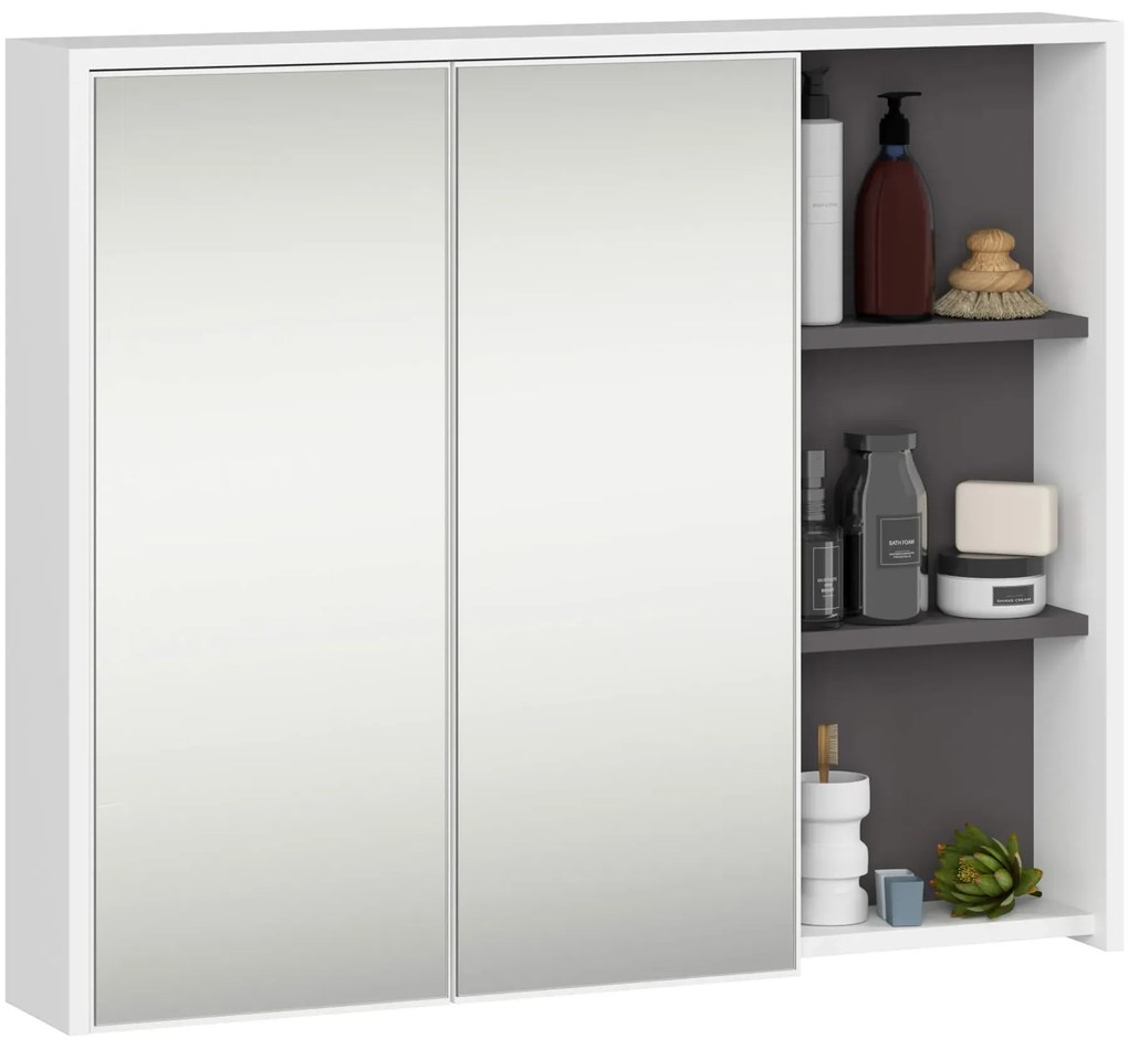 Nowoczesny zestaw mebli do łazienki biały+grafit  F0-W59