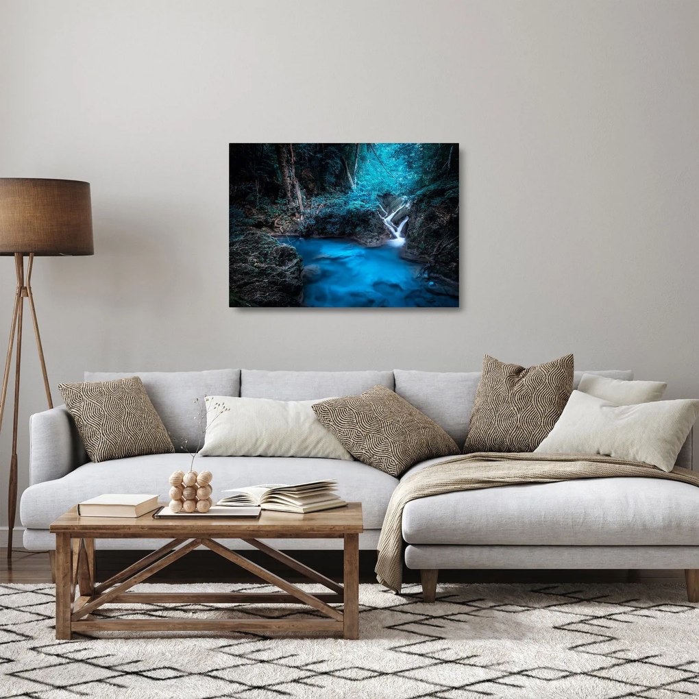 Obraz na szkle - Magiczna noc w tropikalnym lesie (70x50 cm)