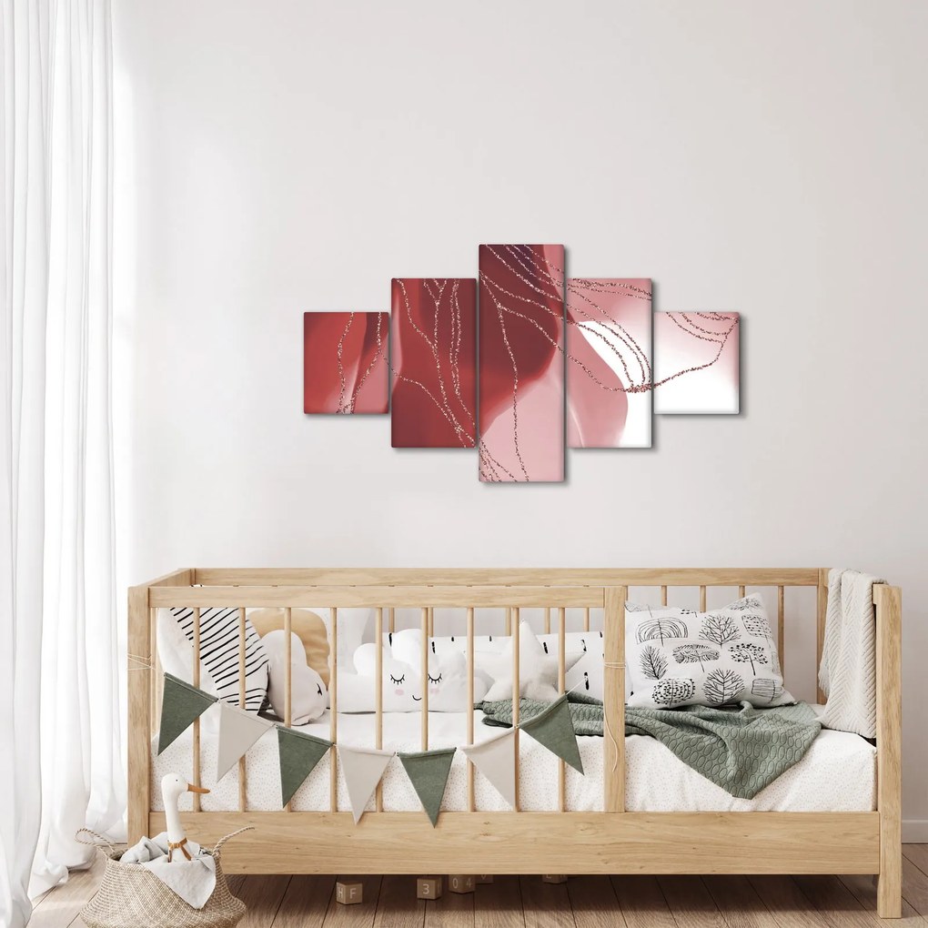 Obraz - Czerwony abstrakcyjny kwiat N⁰1 (125x70 cm)