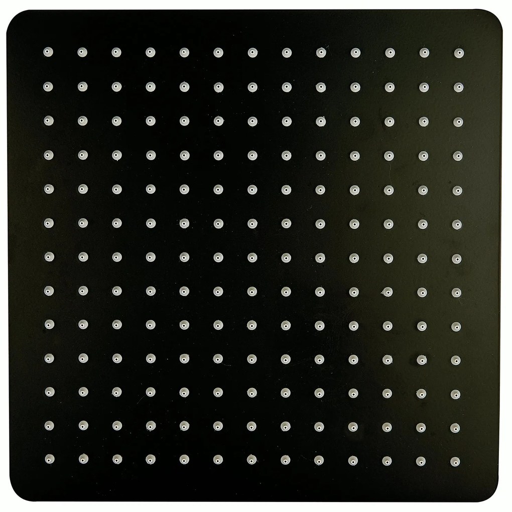 Deszczownica XXL kwadratowa DPG2005Super płaska w kolorze czarnym - Stal nierdzewna - 30 x 30 cm