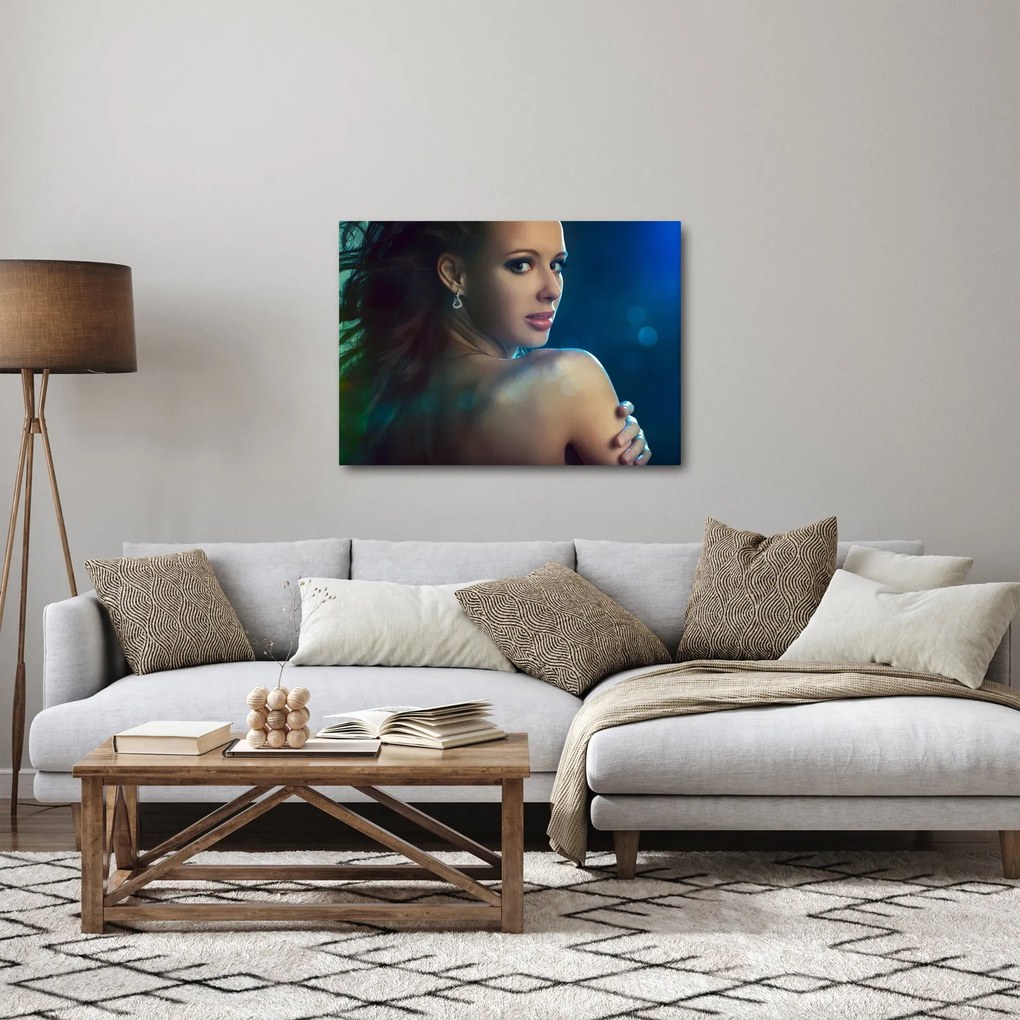 Obraz - Spojrzenie młodej kobiety (70x50 cm)