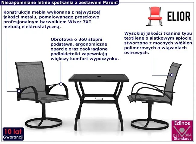 Trzy częściowy zestaw mebli ogrodowych - Paron