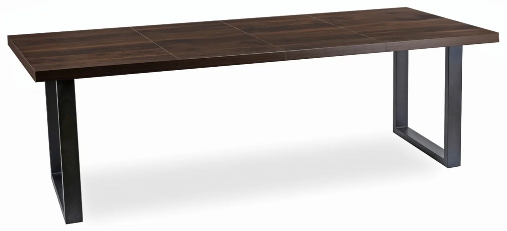 Stół Prostokątny Rozkładany TOMAS 130-230 cm Orzech/Czarny do Jadalni Nowoczesny Loft