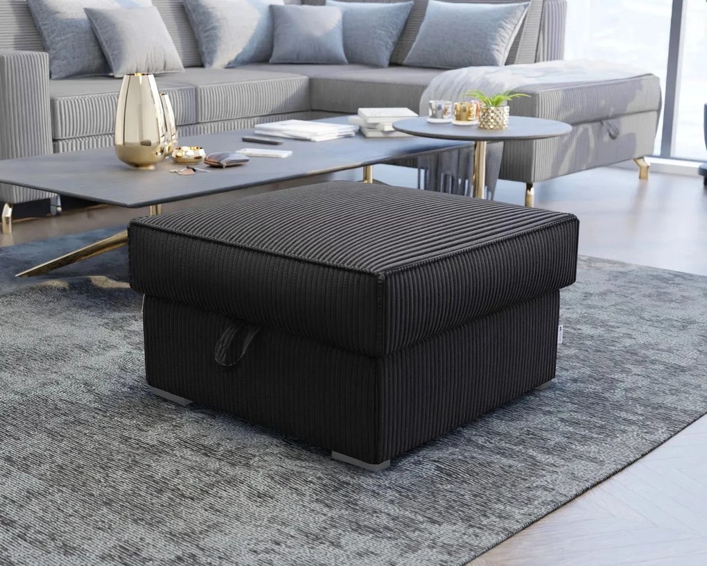 Pufa SMART COSARO XL z miejscem do przechowywania 71x71 cm, czarna