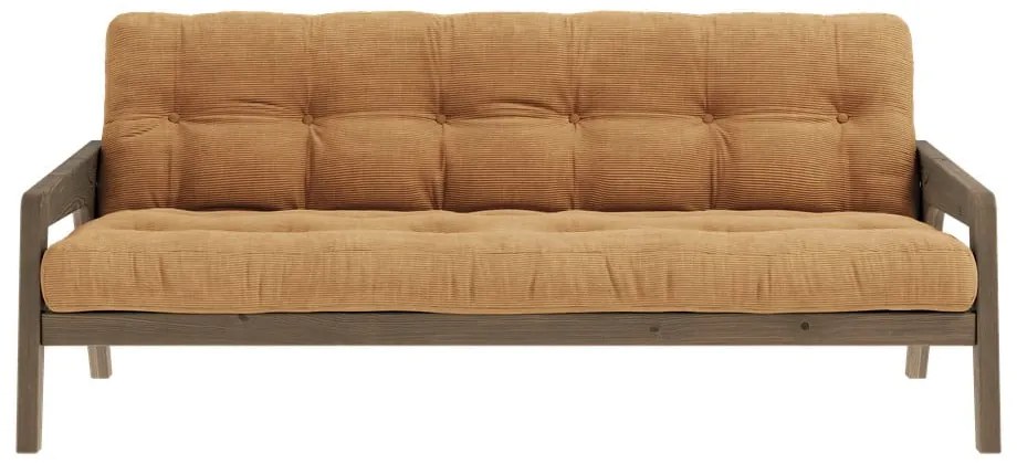 Musztardowa rozkładana sofa 190 cm Grab Carob – Karup Design