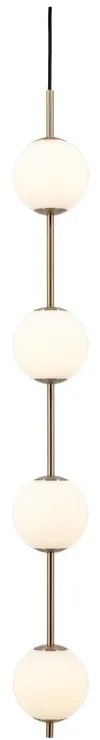 Metalowa lampa wisząca LED w kolorze mosiądzu ze szklanym kloszem ø 12 cm Audrey – UMAGE