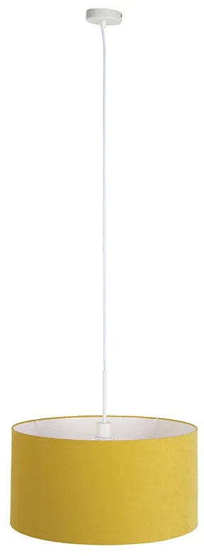 Lampa wisząca biała z żółtym kloszem 50 cm - Combi 1 Nowoczesny Oswietlenie wewnetrzne