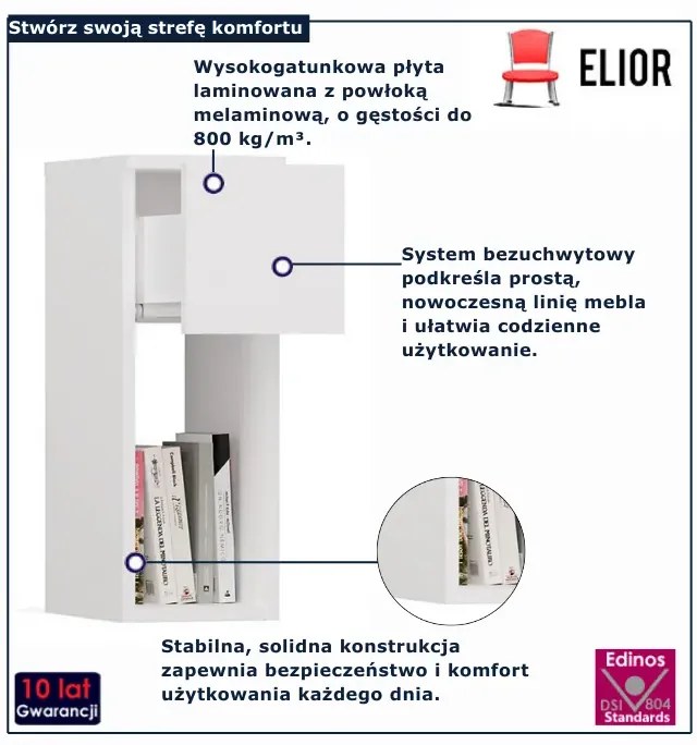 Zestaw 2 szt. białych szafek nocnych D1-T72