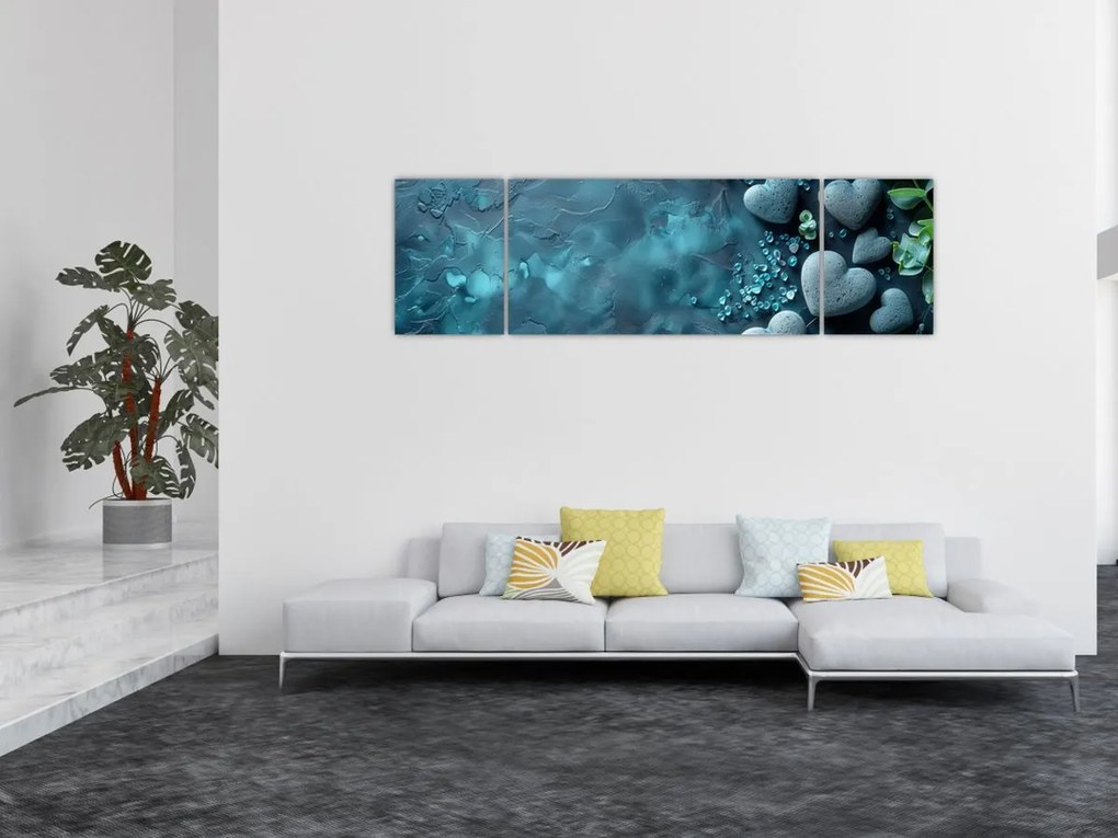 Obraz - Kamienie w kształcie serca (170x50 cm)