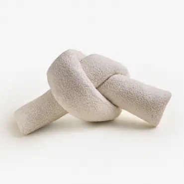 Poduszka 25x55 Cm Z Barankiem Ilania Chenille Off-white - Sklum