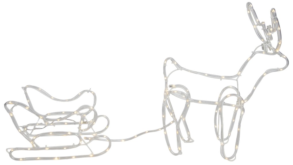 Świąteczna lampa podłogowa Renifer z saniami 116 cm z diodą LED i timerem IP44 - Sori