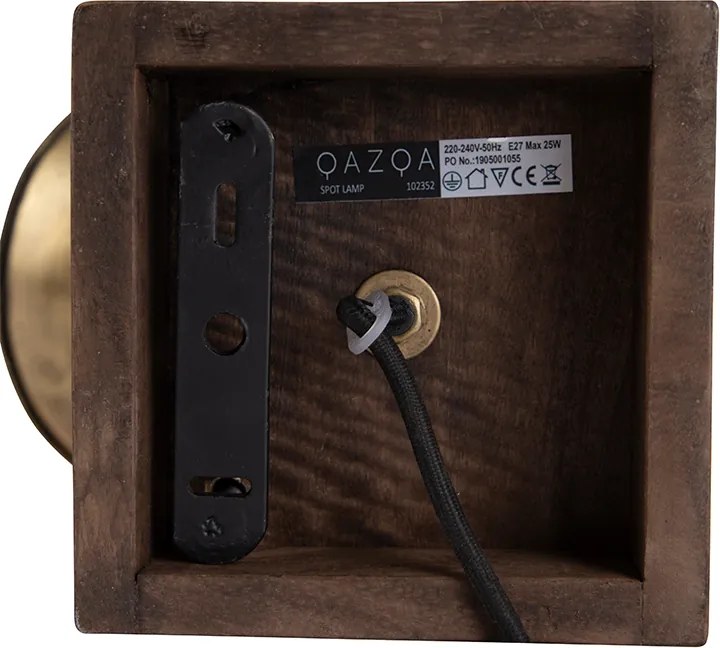 Inteligentny reflektor sufitowy brązowy z drewnem 18 cm z WiFi A60 - Mangoes