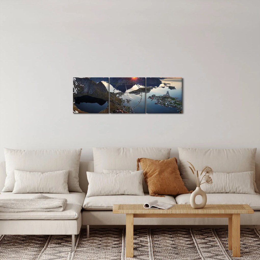 Obraz - Krajobraz (z zegarem) (90x30 cm)