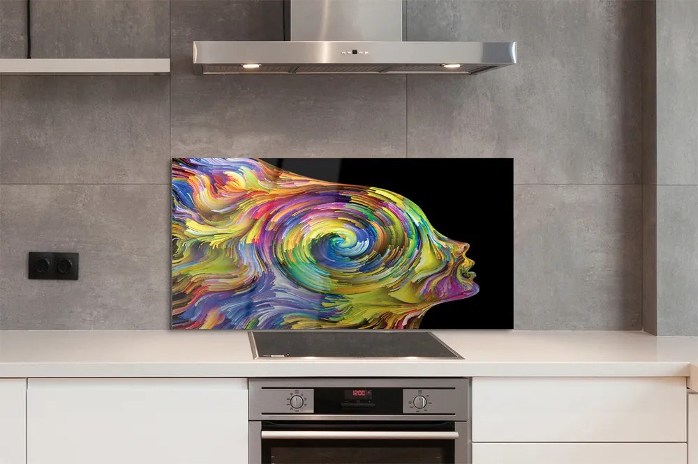 Szklany Panel Barwny Portret Kobiety