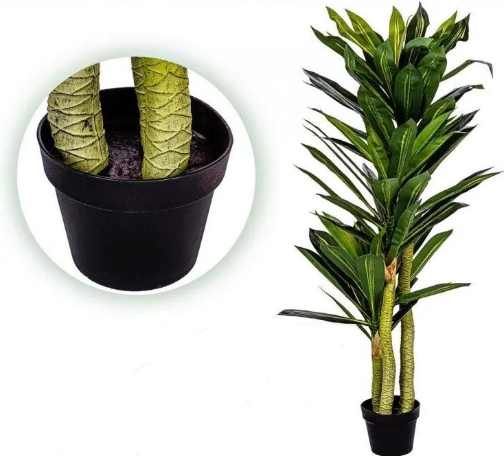 PLANTASIA Dracaena sztuczne drzewo 120 cm, 81 liści