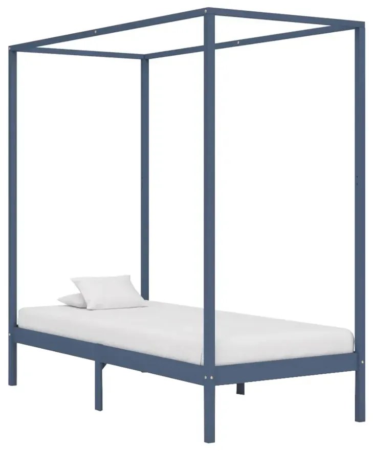 Szare pojedyncze łóżko 90x200cm L0-K50