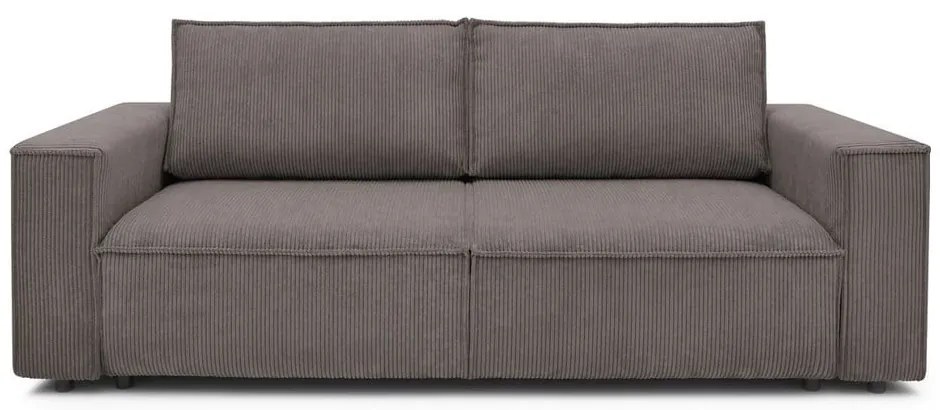 Szarobrązowa sztruksowa rozkładana sofa 245 cm Nihad – Bobochic Paris