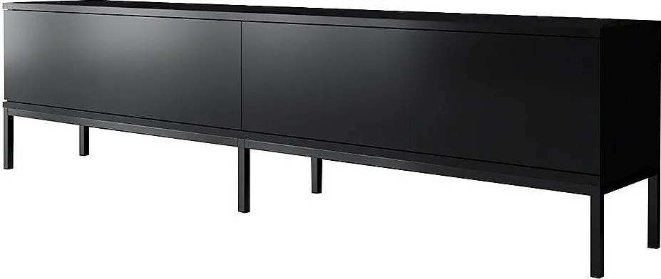 Stojak pod TV – 180 cm szerokości – Czarny – Płyta wiórowa pokryta melaminą