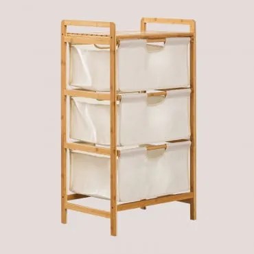 Regał Bambusowy 50x90 Cm Z 3 Koszami Skadi Bambus - Sklum