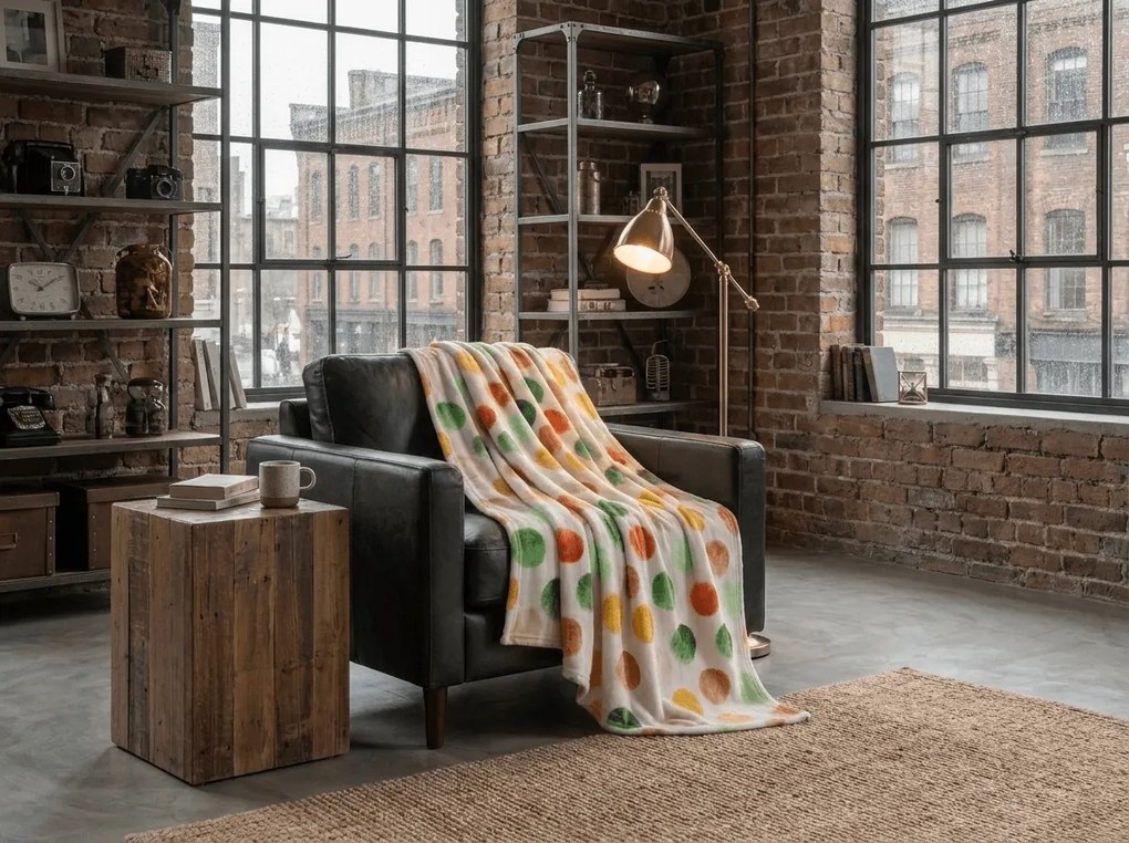 Mikropluszowy koc DOTELLA, kolorowy Rozmiar: 200 x 220 cm