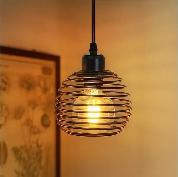 Lampa wisząca Nettlife Vintage 1 Bulb: czarna lampa wisząca w stylu industrialnym z kablem 4,5 m, wtyczką i przełącznikiem, gniazdem E27
