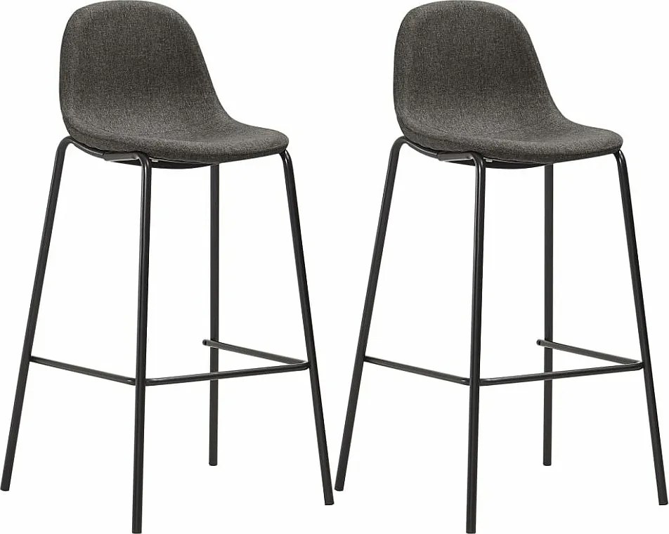 Zestaw 2 stołków barowych z ciemnoszarym materiałem - Nowoczesny i wygodny design