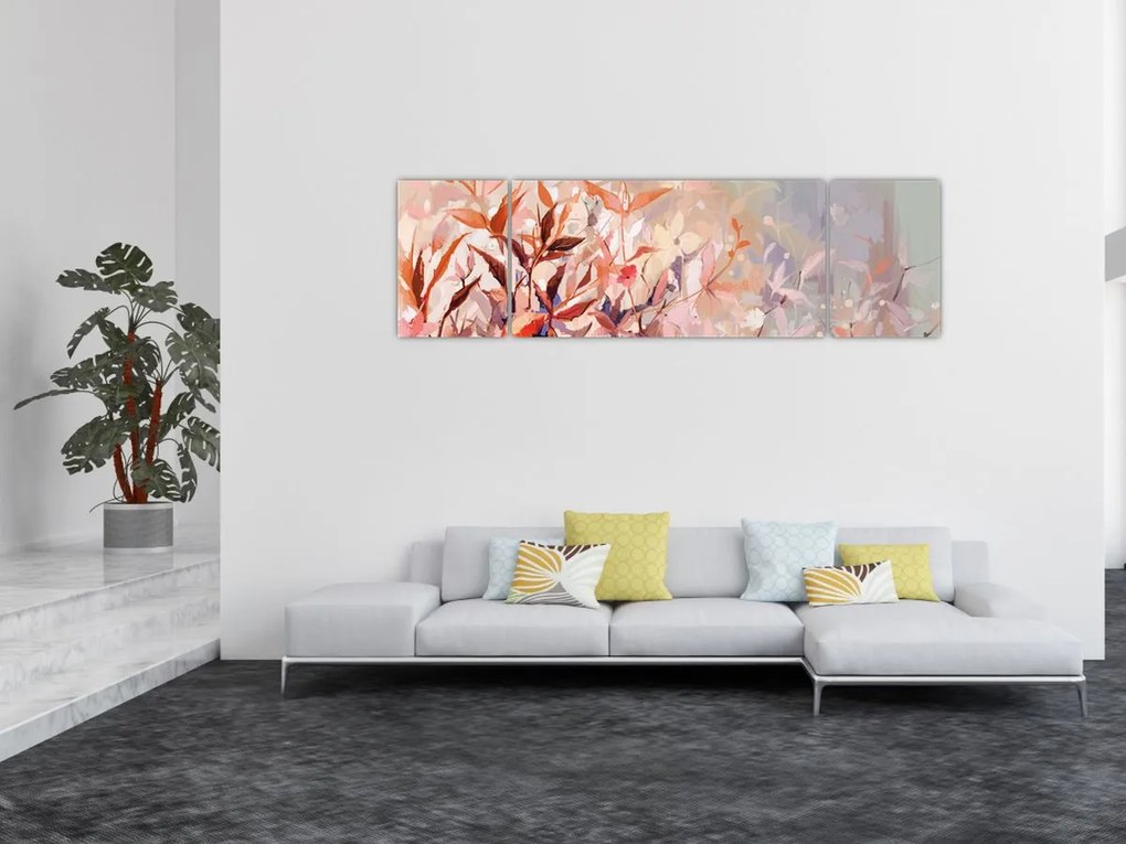 Obraz - Malowanie pastelami jesieni (170x50 cm)