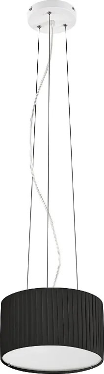 Lampa sufitowa VORADA w stylu nowoczesnym - g?. ø30 cm x wys. 150 cm - LED COB AC 12W - 1030 lm Y 3K - IP20 - syntetyczny plisowany klosz wst?gowy - stal i czarny