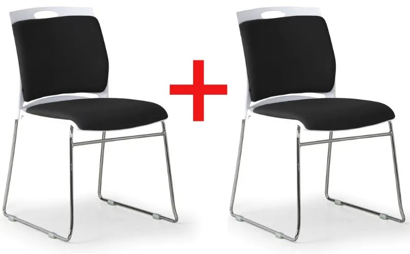 Krzesło konferencyjne BODA, 1+1 GRATIS, czarne