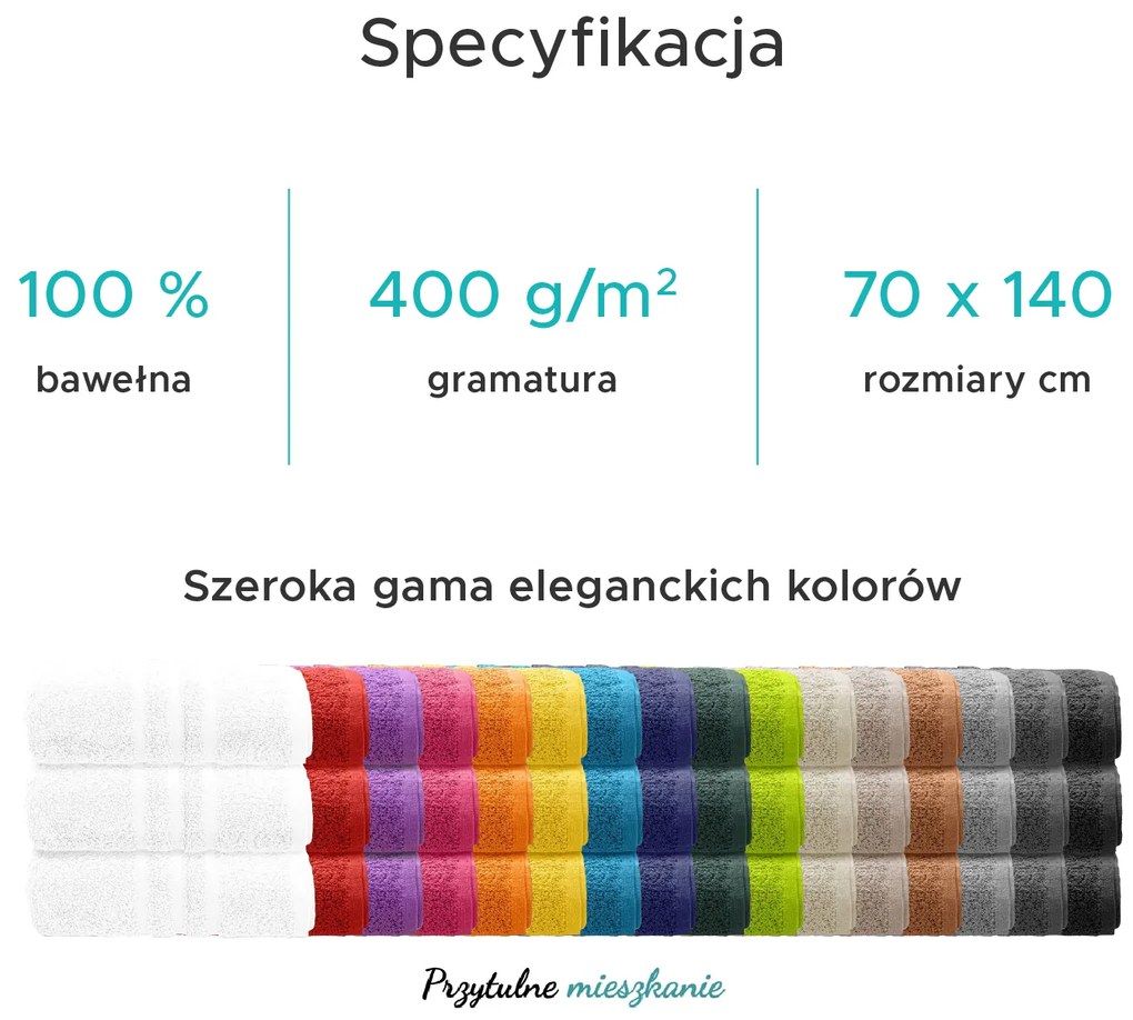 2x ręcznik kąpielowy CLASSIC 70x140 cm granatowy, 100% bawełna