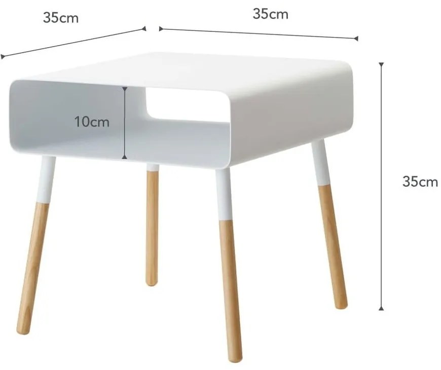 Biały stolik YAMAZAKI Plain, wys. 35 cm