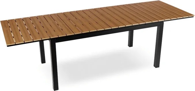 Stół Ogrodowy Prostokątny ARGOS 160-260 cm Rozkładany Dąb/Czarny