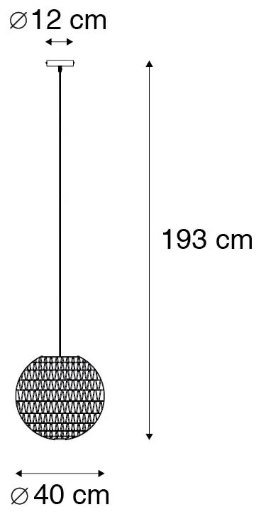 Retro lampa wisząca biała 40 cm - Lina Ball 40Designerski Oswietlenie wewnetrzne