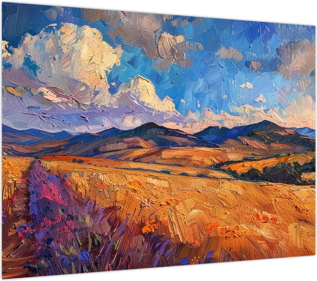Obraz na szkle - Obraz olejny przedstawiający krajobraz (70x50 cm)