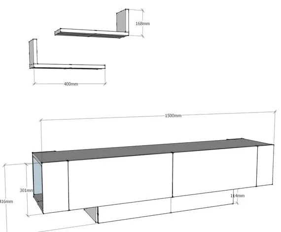 Biały zestaw pod TV 150x42 cm Matera – Zena Home