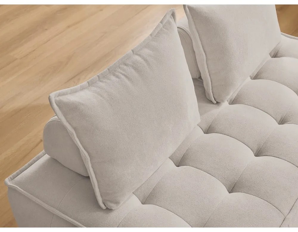 Beżowa sofa z tkaniny szenilowej 175 cm Elisa – Bobochic Paris